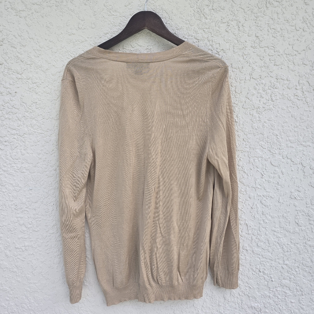 St. John Beige Lightweight Button Front Cardigan … - image 2